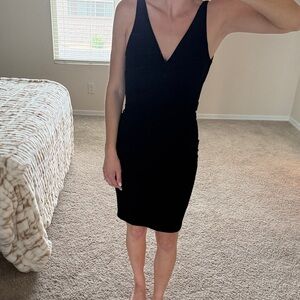 Lulu's Classic Black V-Neck Mini Dress